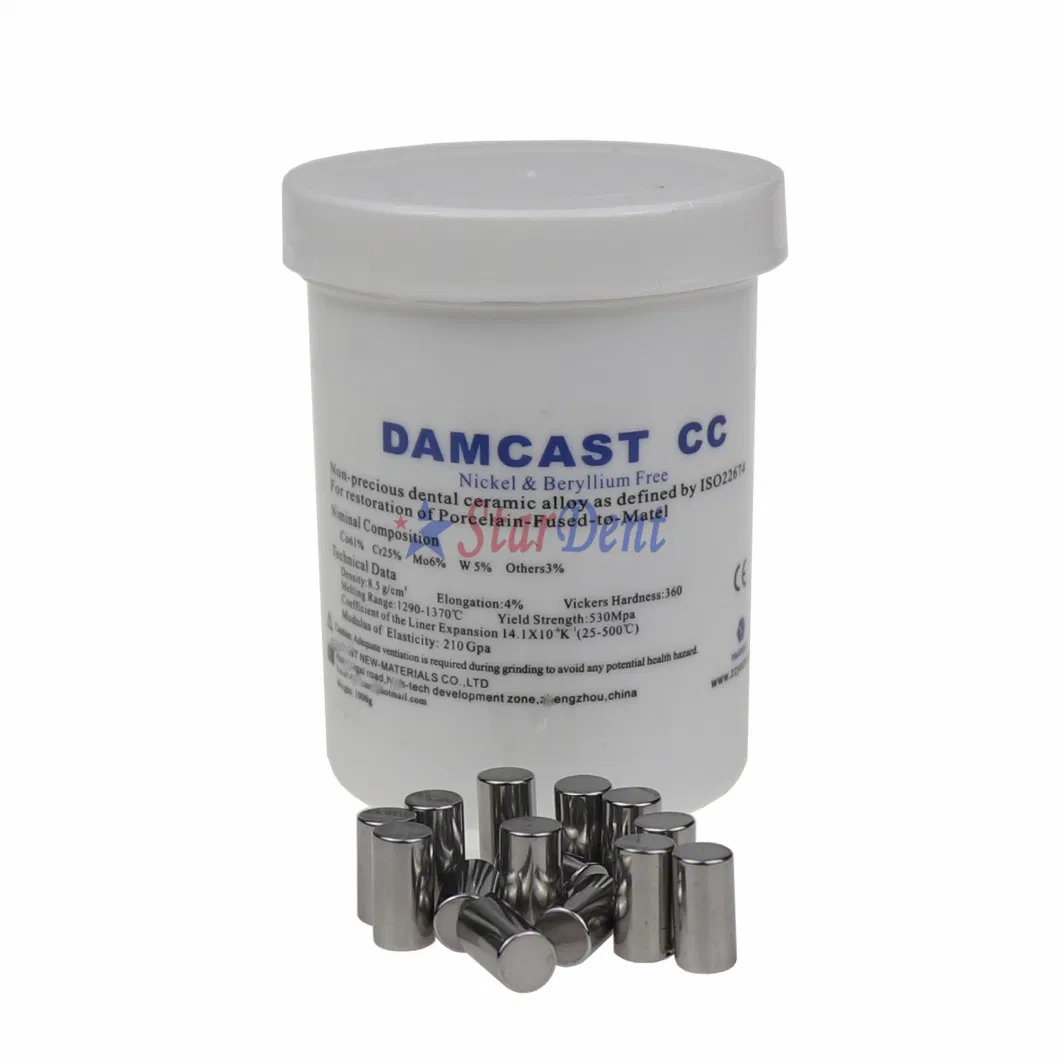 Damcast Cc Ceramic Alloy Nickel &amp; Beryllium Free Dental Material